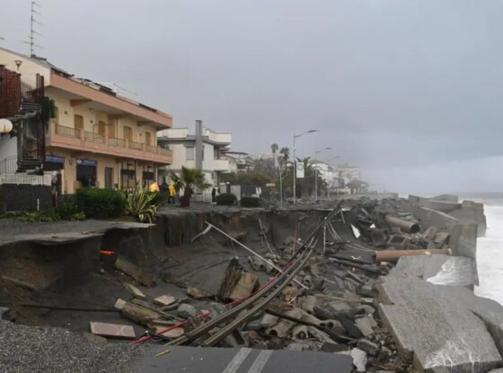Areas affected by bad weather on the seafront in Santa Teresa di Riva, Sicily, Italy, on January 21, 2026.
