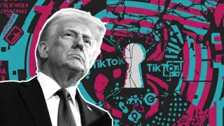 Photomontage with Donald Trump's face.