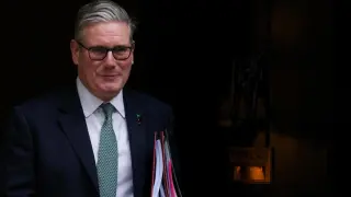 Keir Starmer leaves number 10 Downing Street.